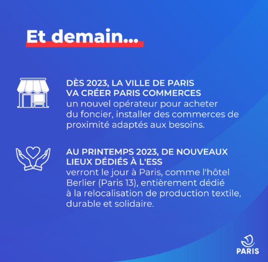 Dès 2023, la ville de Paris crée Paris Commerces